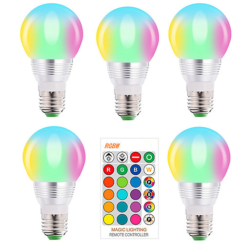 5pcs E27 E14 RGB Led Bulb 5W Dimmable 16 Color Changing Magic Bulb AC 220V 110V RGBW White IR Remote Night Light
5pcs E27 E14 RGB Led Bulb 5W Dimmable 16 Color Changing Magic Bulb AC 220V 110V RGBW White IR Remote Night Light