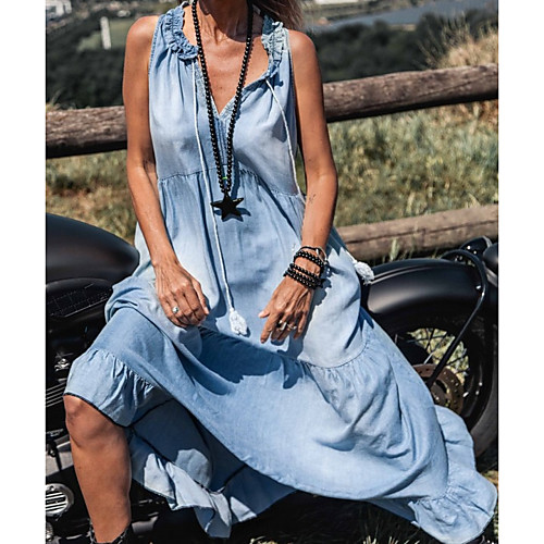 Women's A-Line Dress Maxi long Dress - Sleeveless Solid Color Summer Casual Daily 2020 Blue M L XL XXL XXXL
Women's A-Line Dress Maxi long Dress - Sleeveless Solid Color Summer Casual Daily 2020 Blue M L XL XXL XXXL
