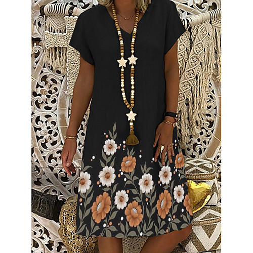 Women's A Line Dress Knee Length Dress Black Short Sleeve Floral Print Summer V Neck Hot Casual 2021 M L XL XXL 3XL
Women's A Line Dress Knee Length Dress Black Short Sleeve Floral Print Summer V Neck Hot Casual 2021 M L XL XXL 3XL