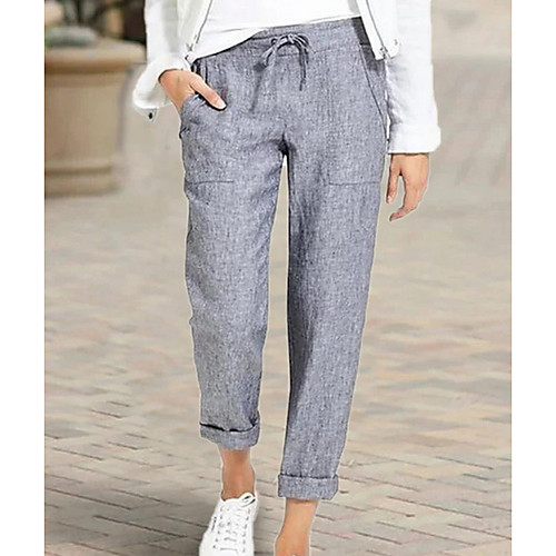 Women's Basic Lightweight Loose Causal Daily Relaxed Chinos Pants Solid Colored Ankle-Length Drawstring Blue Wine Gray Black / Linen
Women's Basic Lightweight Loose Causal Daily Relaxed Chinos Pants Solid Colored Ankle-Length Drawstring Blue Wine Gray Black / Linen