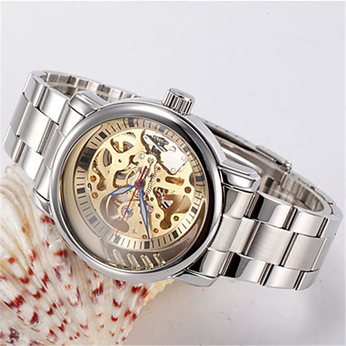 Men's Mechanical Watch Automatic self-winding Stainless Steel 30 m Water Resistant / Waterproof Hollow Engraving Noctilucent Analog Fashion Cool - Black / Silver BlackGloden GoldenSilver One Year
Men's Mechanical Watch Automatic self-winding Stainless Steel 30 m Water Resistant / Waterproof Hollow Engraving Noctilucent Analog Fashion Cool - Black / Silver BlackGloden GoldenSilver One Year