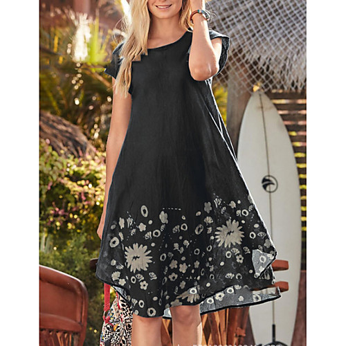 Women's A-Line Dress Knee Length Dress - Short Sleeves Floral Summer Casual 2020 Black Purple Light Blue S M L XL XXL XXXL XXXXL XXXXXL
Women's A-Line Dress Knee Length Dress - Short Sleeves Floral Summer Casual 2020 Black Purple Light Blue S M L XL XXL XXXL XXXXL XXXXXL