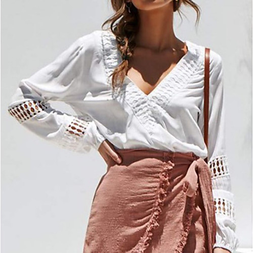 Women's Solid Colored Blouse Daily White / Black / Blushing Pink / Green / Navy Blue
Women's Solid Colored Blouse Daily White / Black / Blushing Pink / Green / Navy Blue