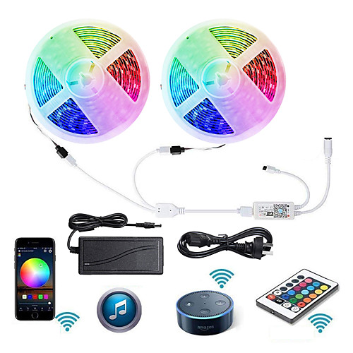 2 X 5M WIFI Smart LED Strip Lights Waterproof RGB Tiktok Lights 5050 Tape Light Work with IR24 key Controller
2 X 5M WIFI Smart LED Strip Lights Waterproof RGB Tiktok Lights 5050 Tape Light Work with IR24 key Controller