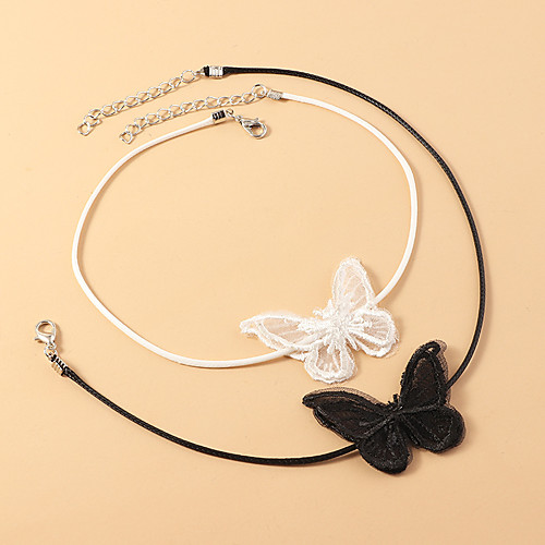 Women's Choker Necklace Necklace Classic Butterfly Dainty Elegant Trendy Sweet Cord Chrome White Black 40.5 cm Necklace Jewelry 1pc For Wedding Party Evening Street Beach Festival
Women's Choker Necklace Necklace Classic Butterfly Dainty Elegant Trendy Sweet Cord Chrome White Black 40.5 cm Necklace Jewelry 1pc For Wedding Party Evening Street Beach Festival