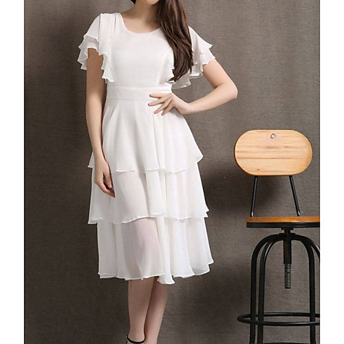 Women's A-Line Dress Midi Dress - Short Sleeves Solid Color Summer Casual Daily 2020 White M L XL XXL XXXL
Women's A-Line Dress Midi Dress - Short Sleeves Solid Color Summer Casual Daily 2020 White M L XL XXL XXXL