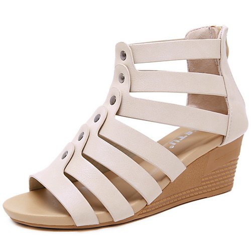 Women's Sandals Summer Wedge Heel Open Toe Roman Shoes Daily PU Almond / Black / Brown
Women's Sandals Summer Wedge Heel Open Toe Roman Shoes Daily PU Almond / Black / Brown