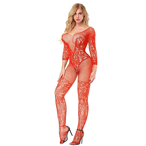 Women's Lace Backless Cut Out Bodysuits Nightwear Jacquard Solid Colored Black / Red One-Size
Women's Lace Backless Cut Out Bodysuits Nightwear Jacquard Solid Colored Black / Red One-Size