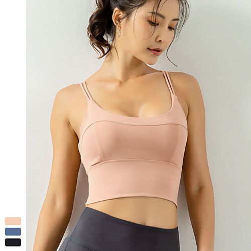 Women's Sports Bra Light Support Strappy Removable Pad Fashion Black Blue Pink Nylon Spandex Yoga Fitness Running Bra Top Sport Activewear Moisture Wicking Quick Dry Breathable Comfortable Freedom
Women's Sports Bra Light Support Strappy Removable Pad Fashion Black Blue Pink Nylon Spandex Yoga Fitness Running Bra Top Sport Activewear Moisture Wicking Quick Dry Breathable Comfortable Freedom