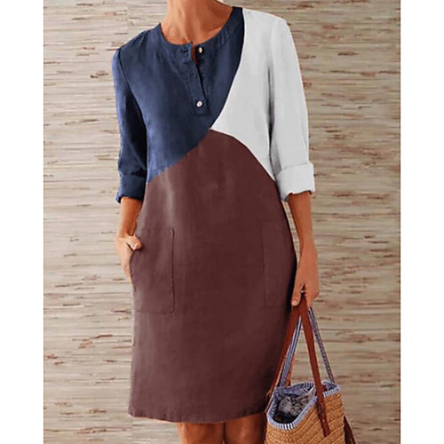 Women's Shift Dress Knee Length Dress - Long Sleeve Color Block Summer Casual 2020 Rainbow S M L XL XXL XXXL
Women's Shift Dress Knee Length Dress - Long Sleeve Color Block Summer Casual 2020 Rainbow S M L XL XXL XXXL