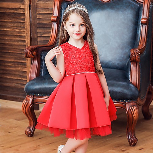 Princess / Ball Gown Knee Length Wedding / Party Flower Girl Dresses - Tulle Sleeveless V Neck with Sash / Ribbon / Bow(s) / Appliques
Princess / Ball Gown Knee Length Wedding / Party Flower Girl Dresses - Tulle Sleeveless V Neck with Sash / Ribbon / Bow(s) / Appliques