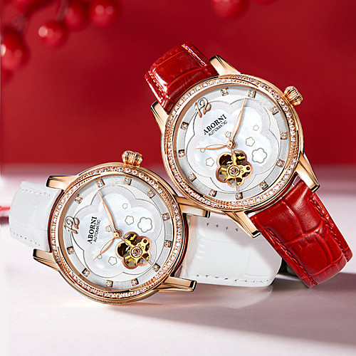 Women's Mechanical Watch Casual Elegant Genuine Leather Automatic self-winding White Red Blushing Pink Water Resistant / Waterproof Casual Watch Adorable Analog
Women's Mechanical Watch Casual Elegant Genuine Leather Automatic self-winding White Red Blushing Pink Water Resistant / Waterproof Casual Watch Adorable Analog
