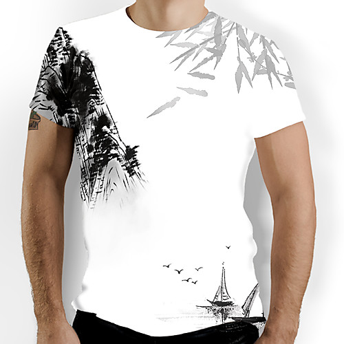 Men's T shirt Shirt Graphic Print Short Sleeve Daily Tops Basic Chinoiserie Round Neck White
Men's T shirt Shirt Graphic Print Short Sleeve Daily Tops Basic Chinoiserie Round Neck White