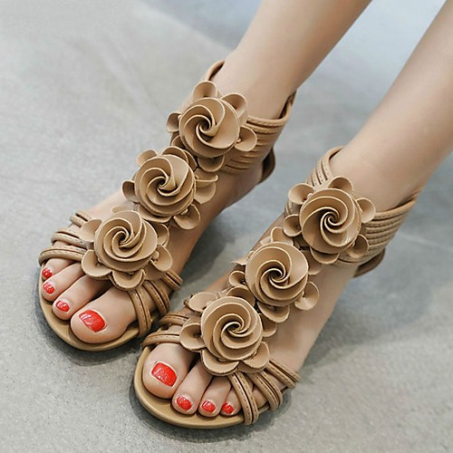Women's Sandals Summer Wedge Heel Open Toe Roman Shoes Daily PU Almond / Black
Women's Sandals Summer Wedge Heel Open Toe Roman Shoes Daily PU Almond / Black