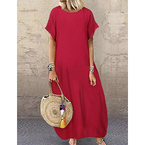 Women's A-Line Dress Maxi long Dress - Short Sleeves Solid Color Summer Casual Chinoiserie 2020 Black Red S M L XL XXL XXXL XXXXL XXXXXL
Women's A-Line Dress Maxi long Dress - Short Sleeves Solid Color Summer Casual Chinoiserie 2020 Black Red S M L XL XXL XXXL XXXXL XXXXXL