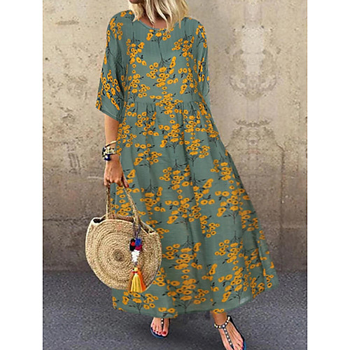 Women's Maxi long Dress - 3/4 Length Sleeve Floral Print Summer Casual 2020 Red Green L XL XXL XXXL XXXXL XXXXXL / Plus Size / Loose
Women's Maxi long Dress - 3/4 Length Sleeve Floral Print Summer Casual 2020 Red Green L XL XXL XXXL XXXXL XXXXXL / Plus Size / Loose