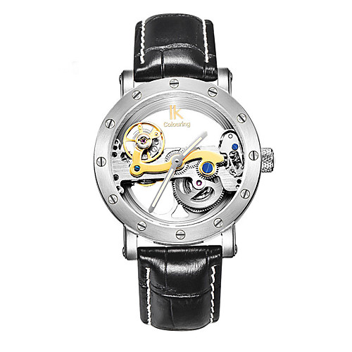 Men's Mechanical Watch Automatic self-winding Genuine Leather Black / Brown Water Resistant / Waterproof Noctilucent Analog Fashion Cool - Golden / Brown Black / Silver BlackGloden
Men's Mechanical Watch Automatic self-winding Genuine Leather Black / Brown Water Resistant / Waterproof Noctilucent Analog Fashion Cool - Golden / Brown Black / Silver BlackGloden