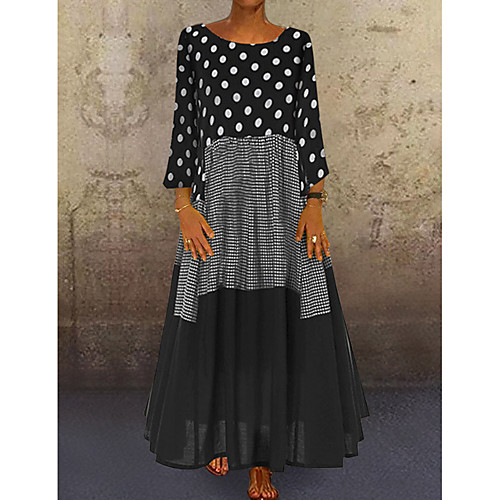 Women's A Line Dress Maxi long Dress Yellow Black Red Long Sleeve Polka Dot Patchwork Print Fall Spring Round Neck Hot Casual Holiday vacation dresses Loose 2021 M L XL XXL 3XL 4XL 5XL / Plus Size
Women's A Line Dress Maxi long Dress Yellow Black Red Long Sleeve Polka Dot Patchwork Print Fall Spring Round Neck Hot Casual Holiday vacation dresses Loose 2021 M L XL XXL 3XL 4XL 5XL / Plus Size