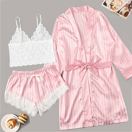 Women's Mesh Lace Bow Super Sexy Robes Satin & Silk Suits Nightwear Striped Embroidered Blushing Pink S M L / Strap / Deep V / Strap
Women's Mesh Lace Bow Super Sexy Robes Satin & Silk Suits Nightwear Striped Embroidered Blushing Pink S M L / Strap / Deep V / Strap