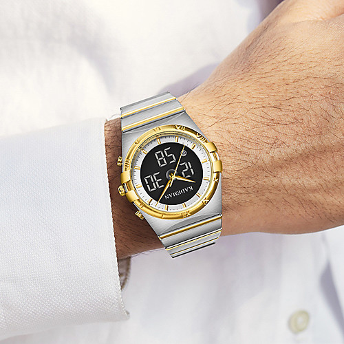Men's Sport Watch Digital Modern Style Sporty Stainless Steel Water Resistant / Waterproof Calendar / date / day Digital Outdoor - Black / Silver GoldenSilver Black
Men's Sport Watch Digital Modern Style Sporty Stainless Steel Water Resistant / Waterproof Calendar / date / day Digital Outdoor - Black / Silver GoldenSilver Black