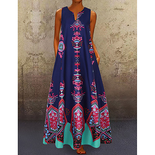 Women's A Line Dress Maxi long Dress Blue Yellow White Black Light Blue Sleeveless Pocket Print Spring & Summer V Neck Hot Casual Boho Holiday 2021 S M L XL XXL 3XL 4XL 5XL
Women's A Line Dress Maxi long Dress Blue Yellow White Black Light Blue Sleeveless Pocket Print Spring & Summer V Neck Hot Casual Boho Holiday 2021 S M L XL XXL 3XL 4XL 5XL