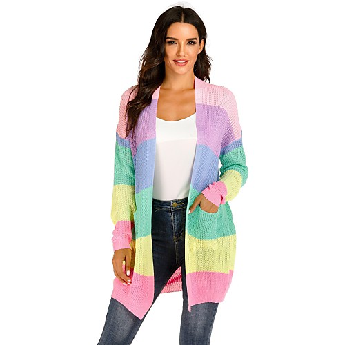 Women's Color Block Long Sleeve Cardigan Sweater Jumper, V Neck White / Blue / Blushing Pink S / M / L
Women's Color Block Long Sleeve Cardigan Sweater Jumper, V Neck White / Blue / Blushing Pink S / M / L