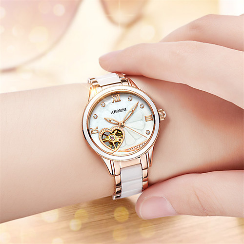 Women's Mechanical Watch Elegant Fashion Ceramic Genuine Leather Automatic self-winding Rose Gold White Black Water Resistant / Waterproof Casual Watch Adorable Analog
Women's Mechanical Watch Elegant Fashion Ceramic Genuine Leather Automatic self-winding Rose Gold White Black Water Resistant / Waterproof Casual Watch Adorable Analog