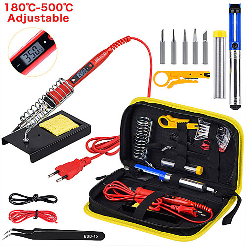 Adjustable Temperature 220V 80W LCD Soldering Gun Soldering Soldering Tools Ceramic Heater Soldering Tips Desoldering Pump
Adjustable Temperature 220V 80W LCD Soldering Gun Soldering Soldering Tools Ceramic Heater Soldering Tips Desoldering Pump