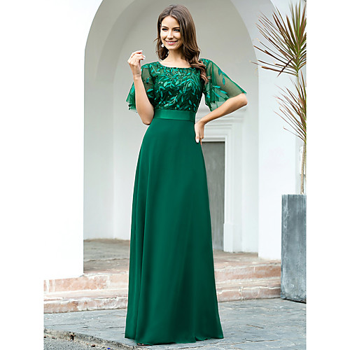 A-Line Empire Sparkle Wedding Guest Formal Evening Dress Jewel Neck Short Sleeve Floor Length Chiffon Sequined with Sequin 2021
A-Line Empire Sparkle Wedding Guest Formal Evening Dress Jewel Neck Short Sleeve Floor Length Chiffon Sequined with Sequin 2021
