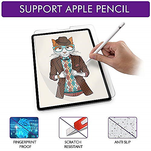 2pcs Paperlike Screen Protector for iPad Pro Screen Protector for Apple iPad Air Drawing High Touch Sensitivity Anti Glare Film Compatible with Apple Pencil & Face ID
2pcs Paperlike Screen Protector for iPad Pro Screen Protector for Apple iPad Air Drawing High Touch Sensitivity Anti Glare Film Compatible with Apple Pencil & Face ID