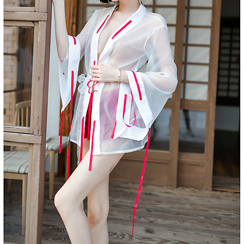 Women's Lace Cut Out Mesh Robes Suits Nightwear Jacquard Solid Colored White One-Size
Women's Lace Cut Out Mesh Robes Suits Nightwear Jacquard Solid Colored White One-Size