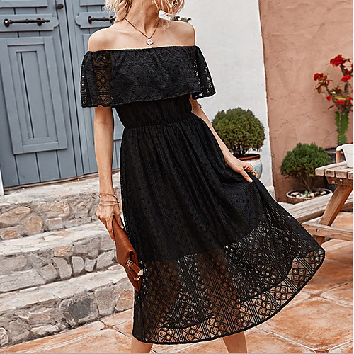 Women's A-Line Dress Midi Dress - Short Sleeves Solid Color Summer Sexy 2020 Black Yellow Blushing Pink S M L XL
Women's A-Line Dress Midi Dress - Short Sleeves Solid Color Summer Sexy 2020 Black Yellow Blushing Pink S M L XL