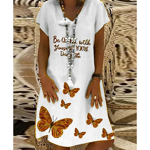 Women's A-Line Dress Knee Length Dress - Short Sleeves Animal Summer Work 2020 White Yellow S M L XL XXL XXXL
Women's A-Line Dress Knee Length Dress - Short Sleeves Animal Summer Work 2020 White Yellow S M L XL XXL XXXL