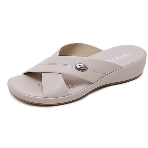 Women's Slippers & Flip-Flops Summer Wedge Heel Open Toe Daily PU Almond / Black
Women's Slippers & Flip-Flops Summer Wedge Heel Open Toe Daily PU Almond / Black