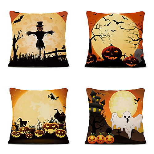 Halloween Party Halloween Decor Horror Ghost Set of 4 Cartoon Halloween Faux Linen Square Decorative Throw Pillow Cases Sofa Cushion Covers 18x18
Halloween Party Halloween Decor Horror Ghost Set of 4 Cartoon Halloween Faux Linen Square Decorative Throw Pillow Cases Sofa Cushion Covers 18x18