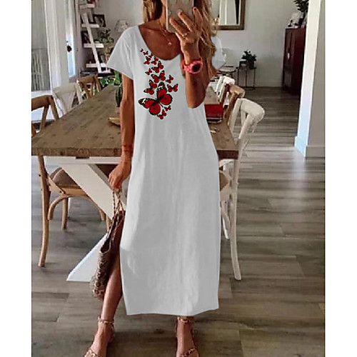 Women's Shift Dress Maxi long Dress - Short Sleeves Butterfly Summer Casual Boho Daily Holiday 2020 White M L XL XXL XXXL
Women's Shift Dress Maxi long Dress - Short Sleeves Butterfly Summer Casual Boho Daily Holiday 2020 White M L XL XXL XXXL