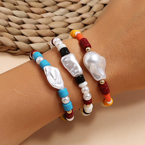 3pcs Women's Bead Bracelet Vintage Bracelet Bracelet Classic Lucky Classic Trendy Fashion Colorful Boho Plastic Bracelet Jewelry Rainbow For Gift Date Birthday Beach Festival
3pcs Women's Bead Bracelet Vintage Bracelet Bracelet Classic Lucky Classic Trendy Fashion Colorful Boho Plastic Bracelet Jewelry Rainbow For Gift Date Birthday Beach Festival