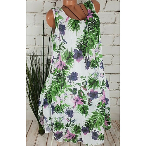 Women's A-Line Dress Knee Length Dress - Sleeveless Floral Summer Casual 2020 White Yellow Green S M L XL XXL XXXL XXXXL
Women's A-Line Dress Knee Length Dress - Sleeveless Floral Summer Casual 2020 White Yellow Green S M L XL XXL XXXL XXXXL