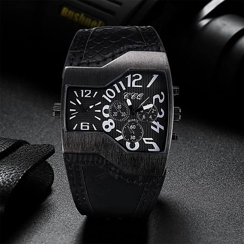 Men's Sport Watch Quartz Modern Style Stylish Leather Black / White / Blue Dual Time Zones Casual Watch Cool Analog Casual Big Face - White Black Blue One Year Battery Life
Men's Sport Watch Quartz Modern Style Stylish Leather Black / White / Blue Dual Time Zones Casual Watch Cool Analog Casual Big Face - White Black Blue One Year Battery Life