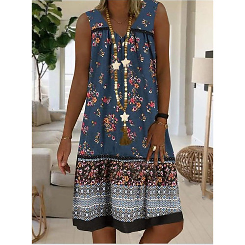 Women's Shift Dress Knee Length Dress - Sleeveless Floral Summer Boho 2020 Wine White Navy Blue S M L XL XXL XXXL XXXXL XXXXXL
Women's Shift Dress Knee Length Dress - Sleeveless Floral Summer Boho 2020 Wine White Navy Blue S M L XL XXL XXXL XXXXL XXXXXL