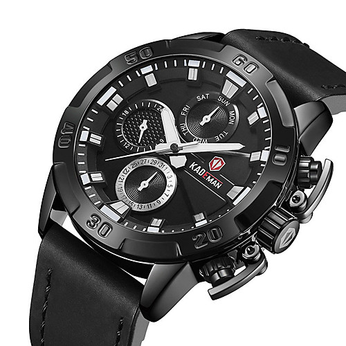 Men's Sport Watch Quartz Modern Style Stylish Genuine Leather Water Resistant / Waterproof Analog Casual Big Face - Black / Silver BlackGloden Black 
Men's Sport Watch Quartz Modern Style Stylish Genuine Leather Water Resistant / Waterproof Analog Casual Big Face - Black / Silver BlackGloden Black
