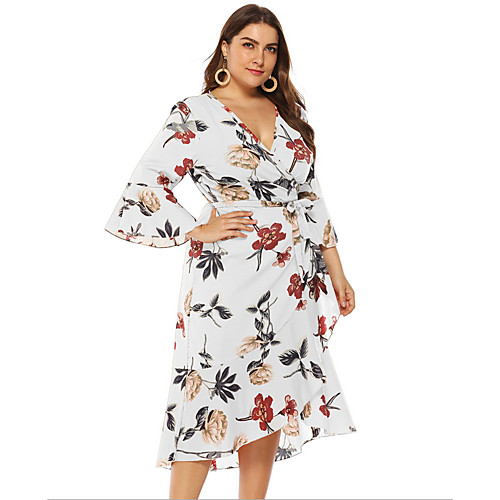 Women's A Line Dress Knee Length Dress Yellow White 3/4 Length Sleeve Geometric Summer V Neck Casual Mumu 2021 L XL XXL 3XL 4XL / Plus Size
Women's A Line Dress Knee Length Dress Yellow White 3/4 Length Sleeve Geometric Summer V Neck Casual Mumu 2021 L XL XXL 3XL 4XL / Plus Size