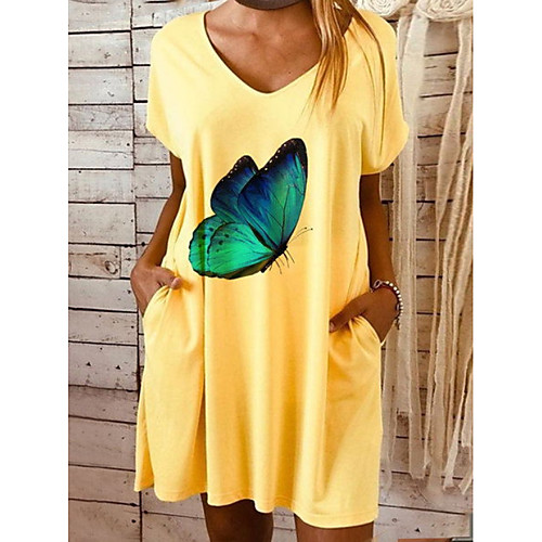 Women's A-Line Dress Knee Length Dress - Short Sleeves Animal Summer Casual 2020 Yellow S M L XL XXL
Women's A-Line Dress Knee Length Dress - Short Sleeves Animal Summer Casual 2020 Yellow S M L XL XXL