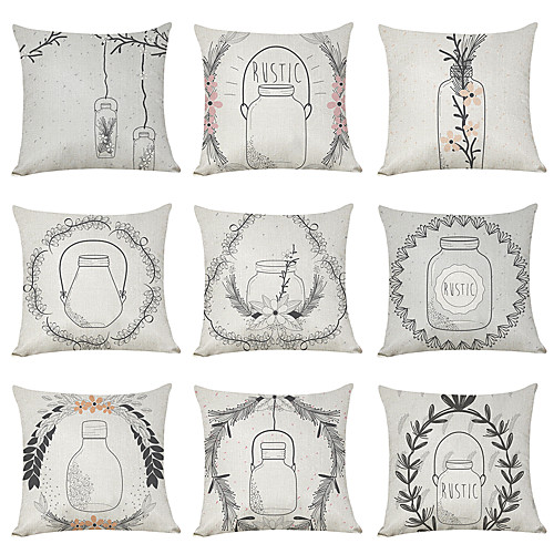 9 pcs Linen Pillow Cover, Bottle Floral Plants Casual Modern Square Traditional Classic
9 pcs Linen Pillow Cover, Bottle Floral Plants Casual Modern Square Traditional Classic
