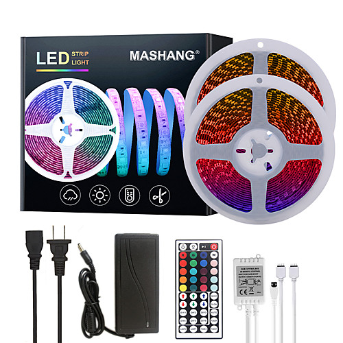Bright RGB LED Strip Lights 32.8ft 10M RGB Tiktok Lights 1200LEDs SMD 5050 with 44 Keys IR Remote Controller and 100-240V Adapter for Home Bedroom Kitchen TV Back Lights DIY Deco
Bright RGB LED Strip Lights 32.8ft 10M RGB Tiktok Lights 1200LEDs SMD 5050 with 44 Keys IR Remote Controller and 100-240V Adapter for Home Bedroom Kitchen TV Back Lights DIY Deco
