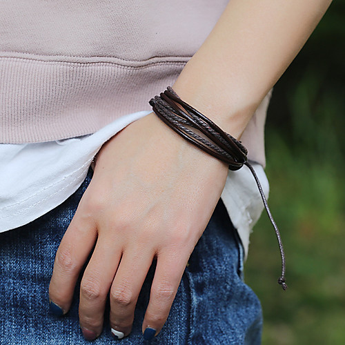 Couple's Vintage Bracelet Loom Bracelet Braided Vintage Theme Holiday Punk Casual / Sporty Leather Bracelet Jewelry Brown For Gift Formal Date Birthday Festival
Couple's Vintage Bracelet Loom Bracelet Braided Vintage Theme Holiday Punk Casual / Sporty Leather Bracelet Jewelry Brown For Gift Formal Date Birthday Festival