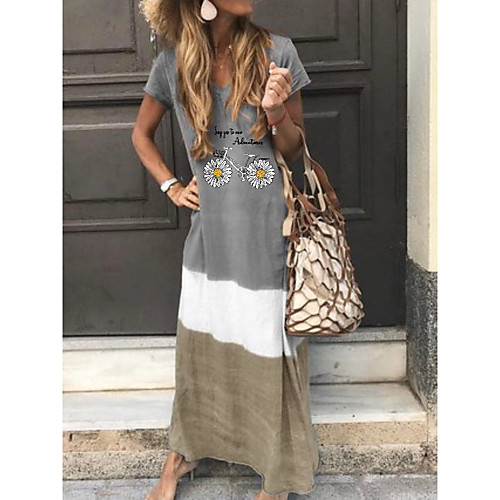 Women's Shift Dress Maxi long Dress - Short Sleeves Floral Summer Casual 2020 Black Blue Red Yellow Green Gray S M L XL XXL XXXL
Women's Shift Dress Maxi long Dress - Short Sleeves Floral Summer Casual 2020 Black Blue Red Yellow Green Gray S M L XL XXL XXXL