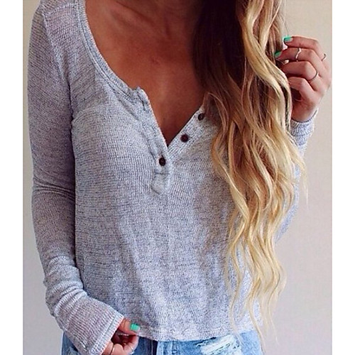 Women's Solid Colored Long Sleeve Pullover Sweater Jumper, V Neck Black / Gray S / M / L
Women's Solid Colored Long Sleeve Pullover Sweater Jumper, V Neck Black / Gray S / M / L