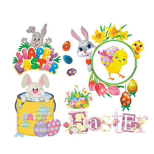 Easter Rabbit / Flowers Wall Stickers Plane Wall Stickers Decorative Wall Stickers PVC Home Decoration Wall Decal Wall / Window Decoration 1pc
Easter Rabbit / Flowers Wall Stickers Plane Wall Stickers Decorative Wall Stickers PVC Home Decoration Wall Decal Wall / Window Decoration 1pc