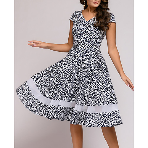 Women's A-Line Dress Knee Length Dress - Short Sleeves Floral Summer Casual Daily 2020 Blue M L XL XXL XXXL
Women's A-Line Dress Knee Length Dress - Short Sleeves Floral Summer Casual Daily 2020 Blue M L XL XXL XXXL